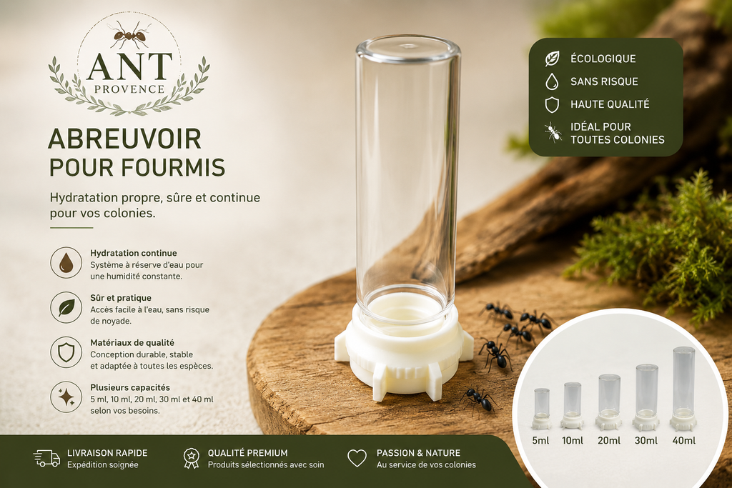 🐜 Abreuvoir Premium pour Fourmis – Réserve d'Eau 5 à 40 ml