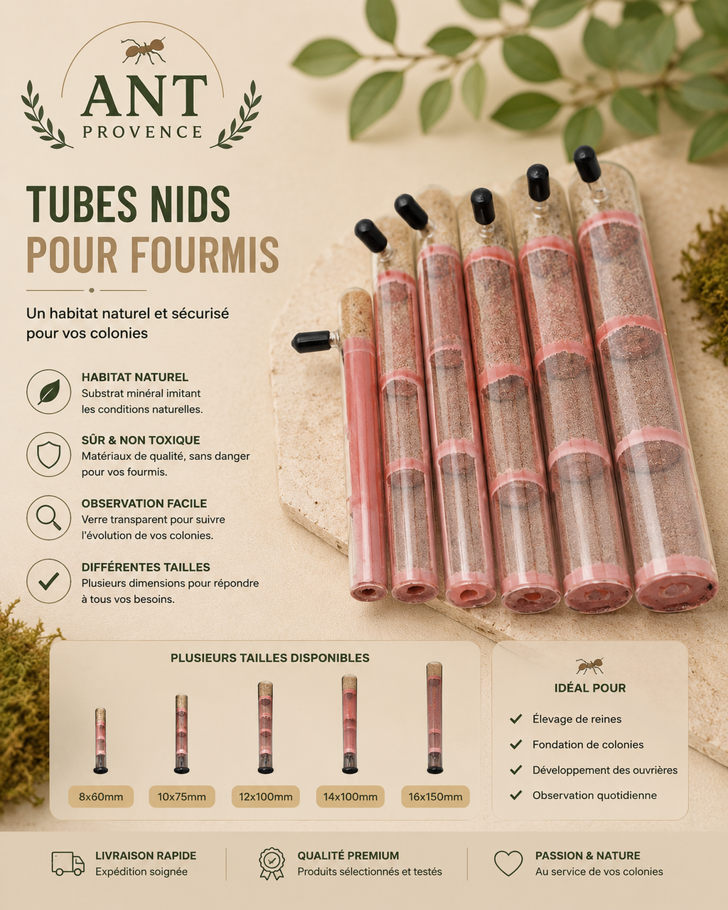 Tube de Fondation Écologique en Bambou
